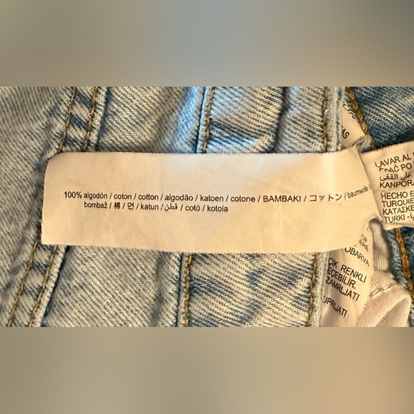 Zara Womens Jeans US Size 4 Raw Hem Light Wash Blue Wide Leg High Rise - Picture 7 of 15